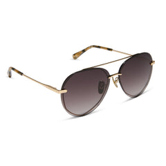 LENOX - GOLD + SEA TORTOISE TIPS + BROWN GRADIENT SUNGLASSES